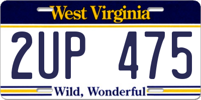 WV license plate 2UP475
