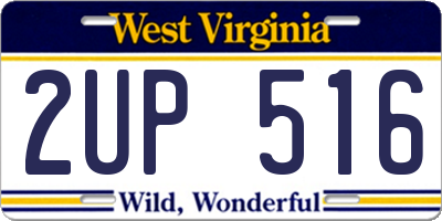 WV license plate 2UP516