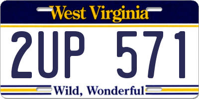 WV license plate 2UP571