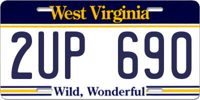 WV license plate 2UP690
