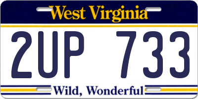 WV license plate 2UP733