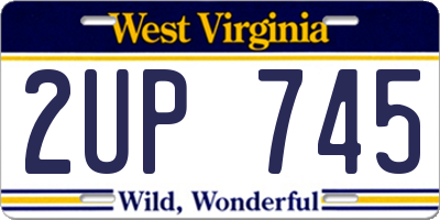 WV license plate 2UP745