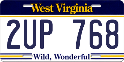 WV license plate 2UP768
