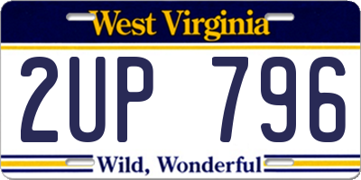 WV license plate 2UP796