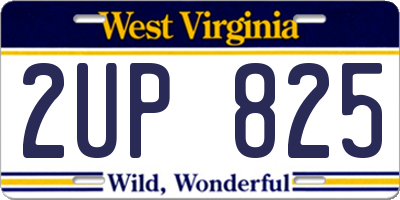 WV license plate 2UP825