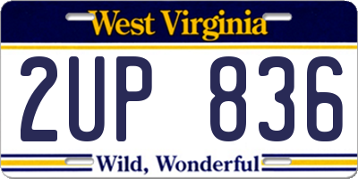 WV license plate 2UP836