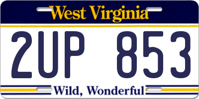 WV license plate 2UP853
