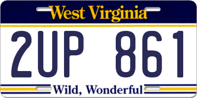 WV license plate 2UP861