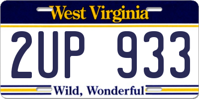 WV license plate 2UP933