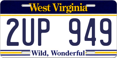WV license plate 2UP949