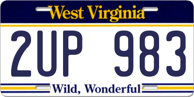 WV license plate 2UP983