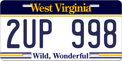 WV license plate 2UP998