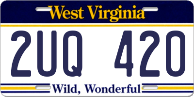 WV license plate 2UQ420