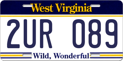 WV license plate 2UR089