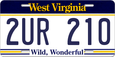 WV license plate 2UR210