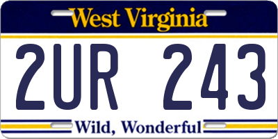 WV license plate 2UR243