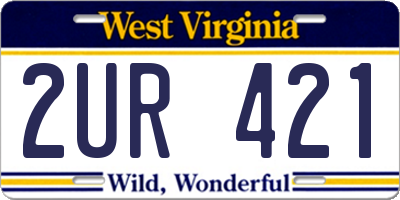 WV license plate 2UR421