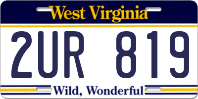 WV license plate 2UR819