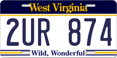 WV license plate 2UR874