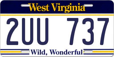 WV license plate 2UU737