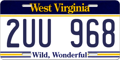 WV license plate 2UU968