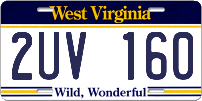 WV license plate 2UV160
