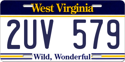 WV license plate 2UV579