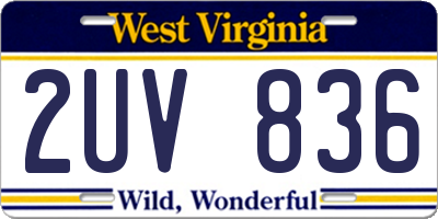 WV license plate 2UV836