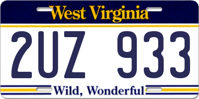 WV license plate 2UZ933