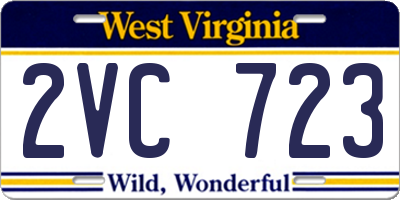 WV license plate 2VC723