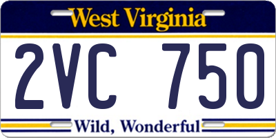WV license plate 2VC750