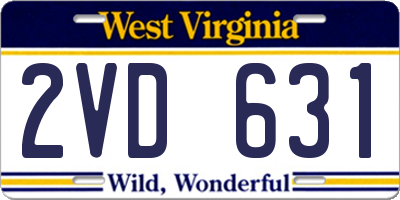 WV license plate 2VD631