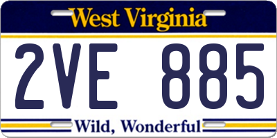 WV license plate 2VE885