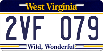 WV license plate 2VF079