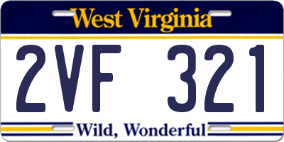 WV license plate 2VF321