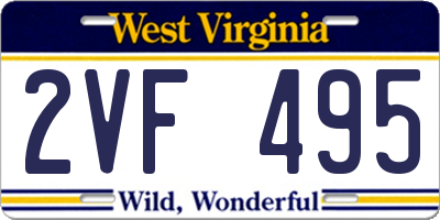 WV license plate 2VF495