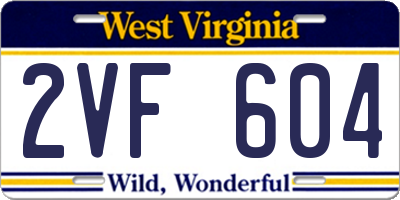 WV license plate 2VF604