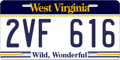 WV license plate 2VF616