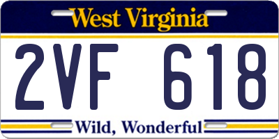 WV license plate 2VF618