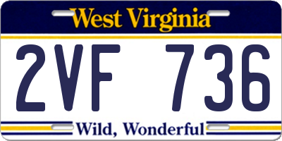 WV license plate 2VF736