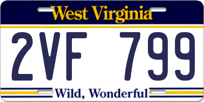 WV license plate 2VF799