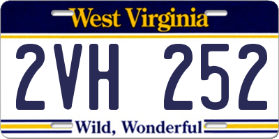 WV license plate 2VH252