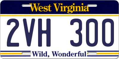 WV license plate 2VH300