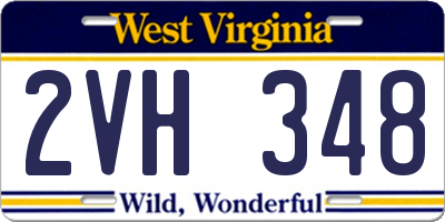 WV license plate 2VH348