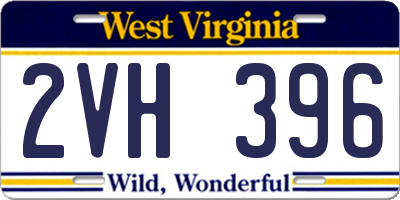 WV license plate 2VH396