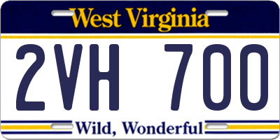 WV license plate 2VH700
