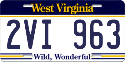WV license plate 2VI963