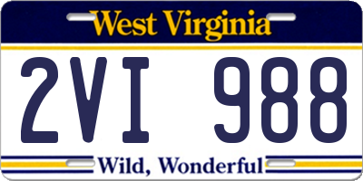 WV license plate 2VI988