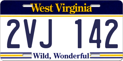 WV license plate 2VJ142