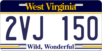 WV license plate 2VJ150